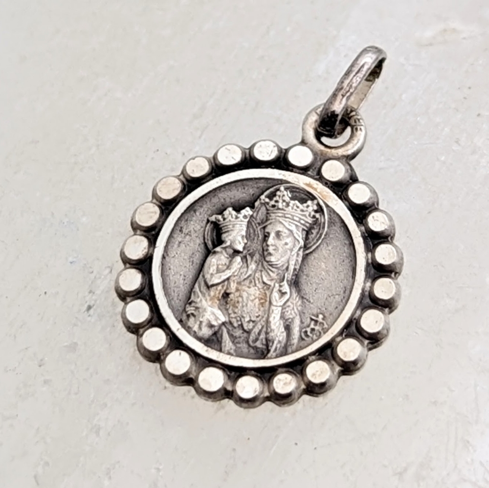 Antique French St. Anne De Beaupre Sterling Pendant
